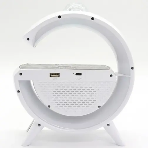 Лампа-нічник з бездротовою зарядкою YN-2366 дискокуля розумний RGB світильник музична колонка 15Вт Білий - фото 3