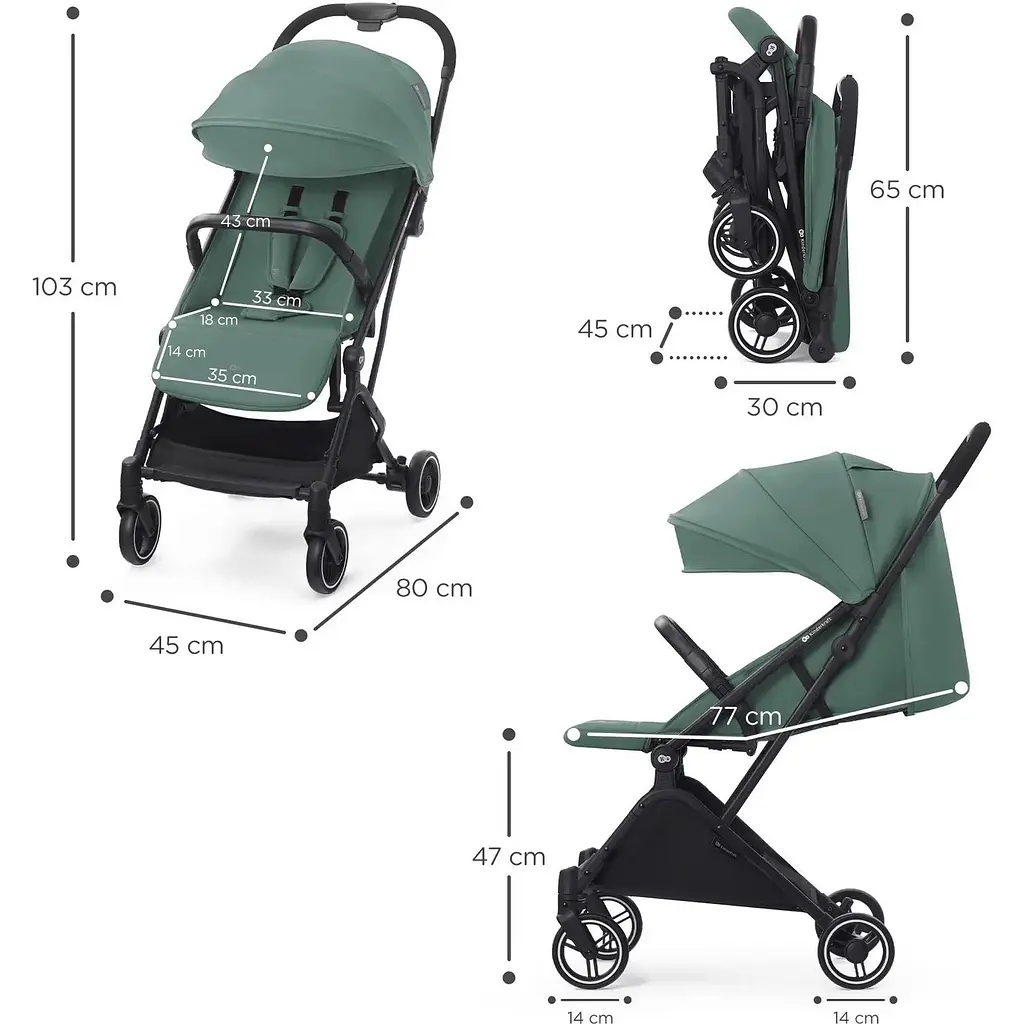 Прогулянкова коляска Kinderkraft Indy 2 Sea Green зеленый (00-00305085) - фото 6