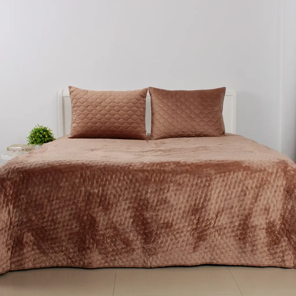 Покрывало ТЕП велюровое Velour Капучино Звездочка 220x240 см
