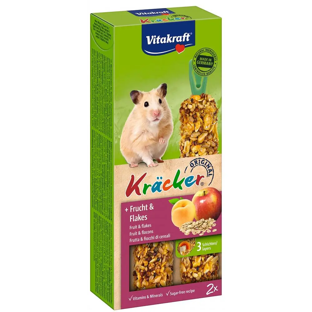 Ласощі для хомяків Vitakraft «Kracker + Frucht & Flakes» 2 шт. (фрукти та пластівці) - фото 4