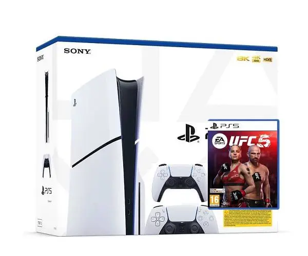 Игровая консоль Sony PlayStation 5 Slim 1 ТБ + UFC 5 английская версия + DualSense White - фото 2