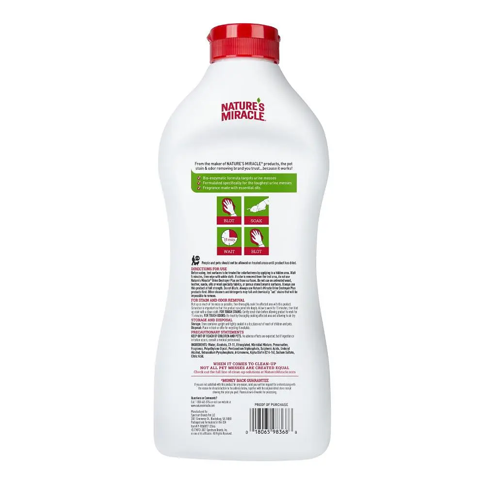 Спрей Nature's Miracle 8 in 1 NM Dog Urine Destroyer Pour для усунення запахів сечі собак 946 мл - фото 4