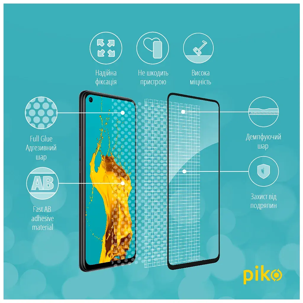 Скло захисне Piko Full Glue Oppo A76 4G Black (1283126528897) - фото 4