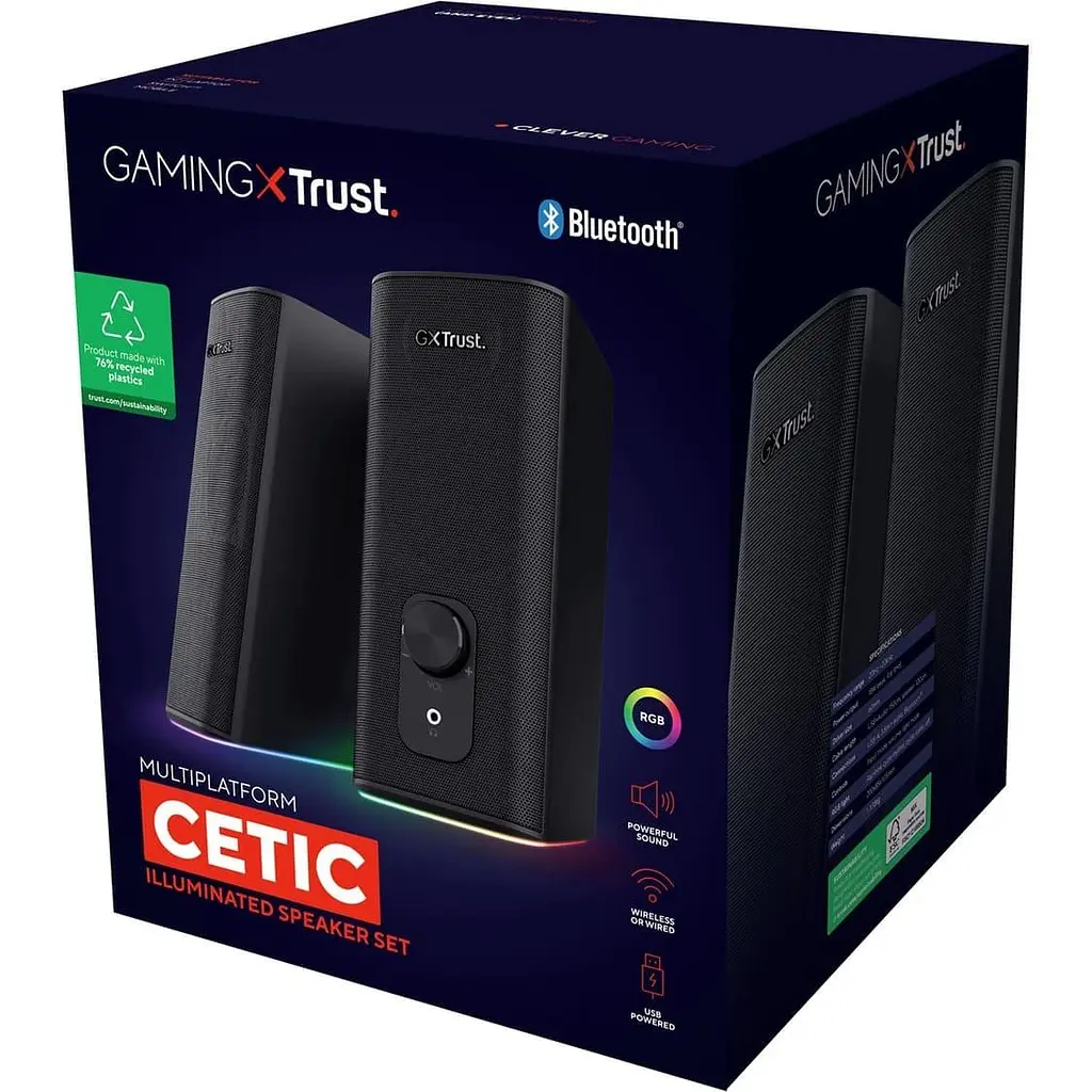 Акустическая система Trust 2.0 GXT 612 Cetic BT/USB/AUX Black (24970_TRUST) - фото 6