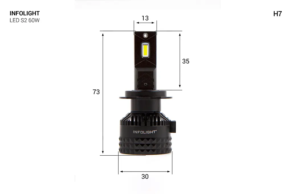 Комплект світлодіодних ламп Infolight S2 H7 60W - фото 2