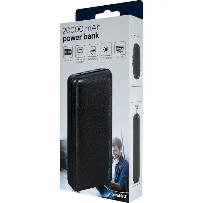 Зовнішній акумулятор Gembird 20000 mAh (PB20-02) павербанк - портативна батарея - фото 7