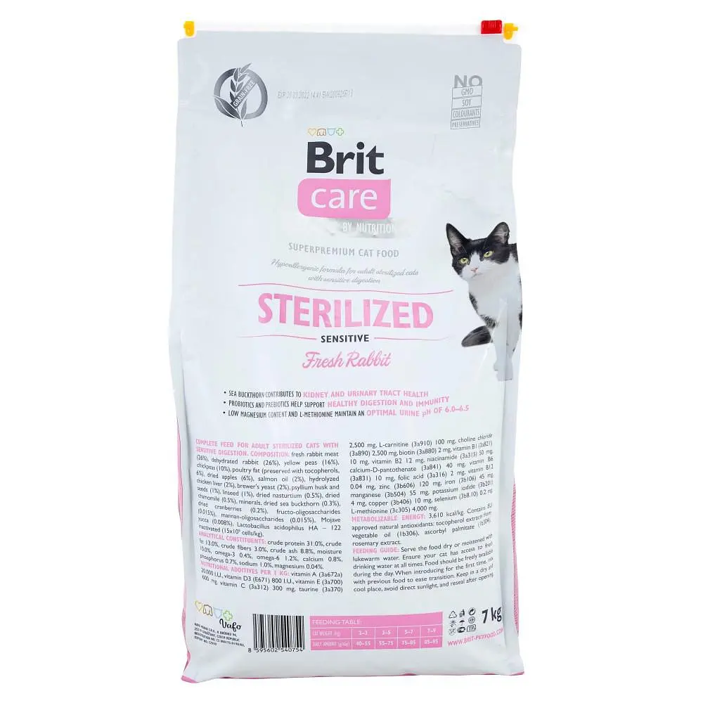 Сухой корм Brit Care Cat GF Sterilized Sensitive 7 кг для стерилизованных кошек - фото 3