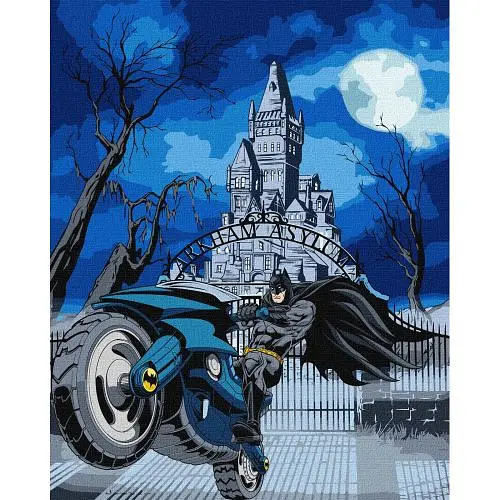 Картина за номерами "Batman: Batcycle з фарбами металік extra" 40х50 см