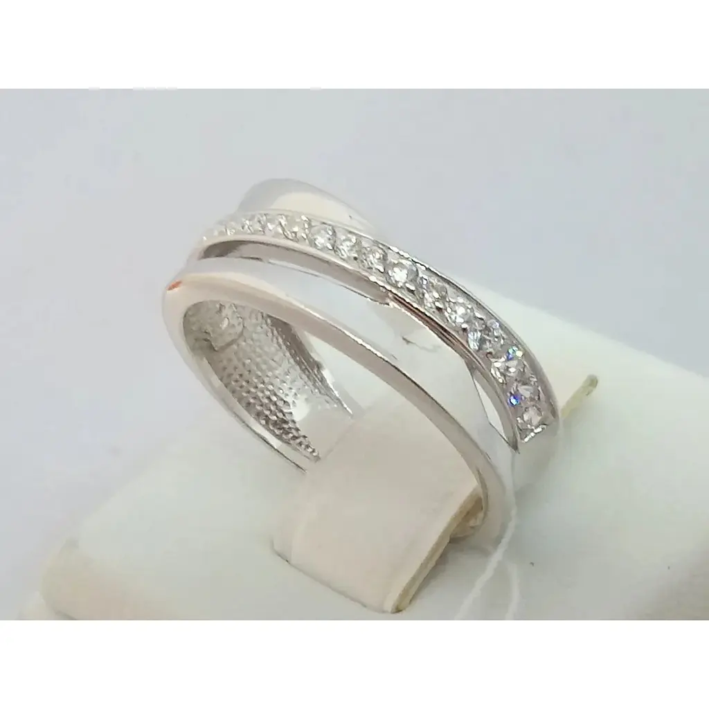 Срібне кільце Харківська ювелірна фабрика з фіанітами. 14377-Р 18 - фото 4
