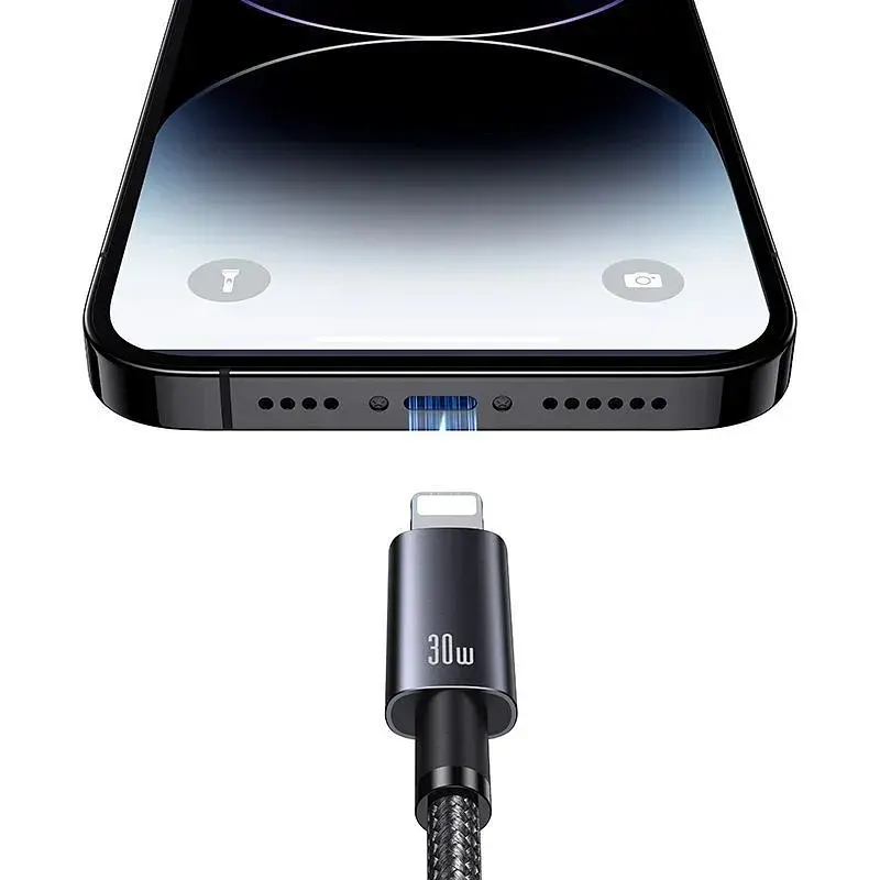 Кабель Usams US-SJ679 USB-C to Lightning 30W 3A 0.25m Tarnish (SJ679USB01) [153986] - фото 3