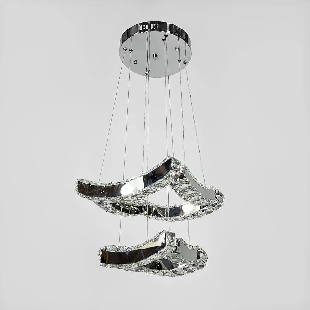 Элегантная хрустальная люстра на 2 яруса 28+20 см Ст. (T) C 206/2 (300+200) | Line F - фото 5