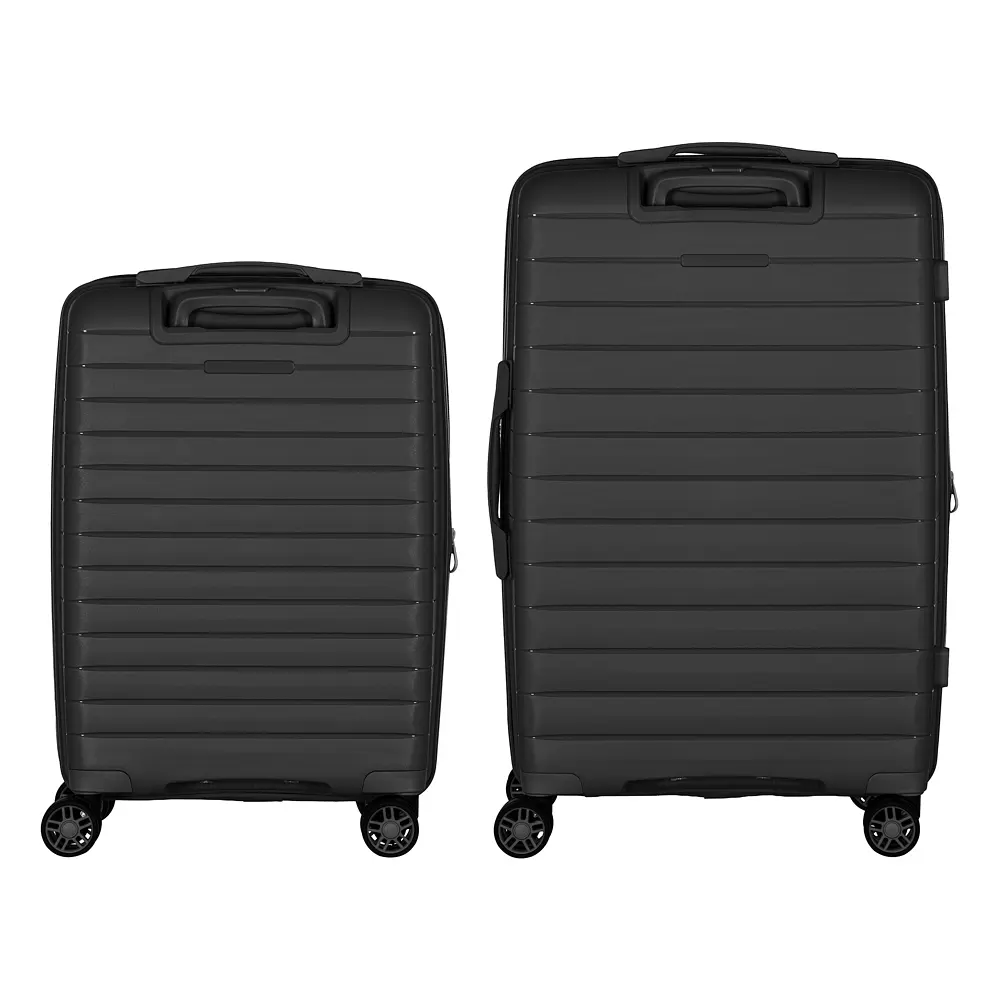 2E Набір валіз 2E, Aero, поліпропілен, (M+S),TSA, 4 колеса, EXP, чорний - фото 3