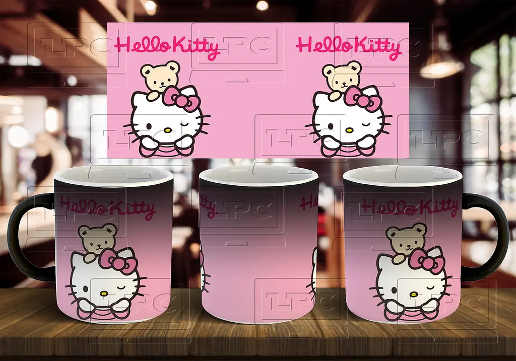 Чашка "Hello Kitty" 330 мл Хамелеон матовий full black