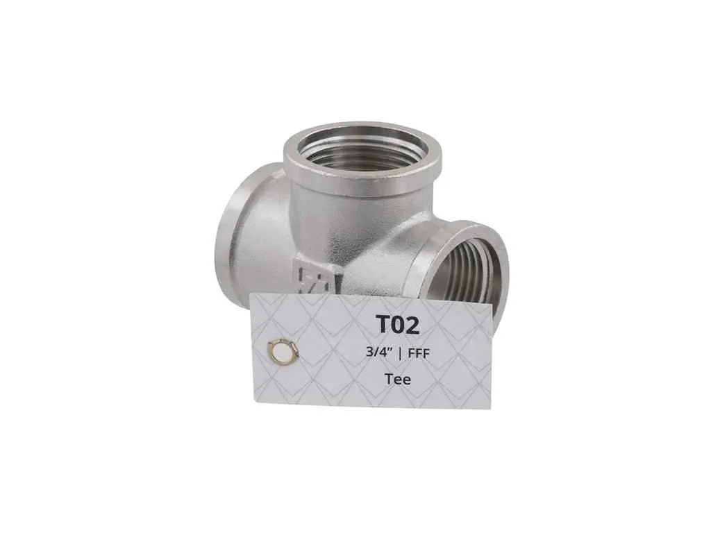 Трійник RAFTEC 3/4"В латунь, ВВВ, DN20, нікель, T02 - фото 3
