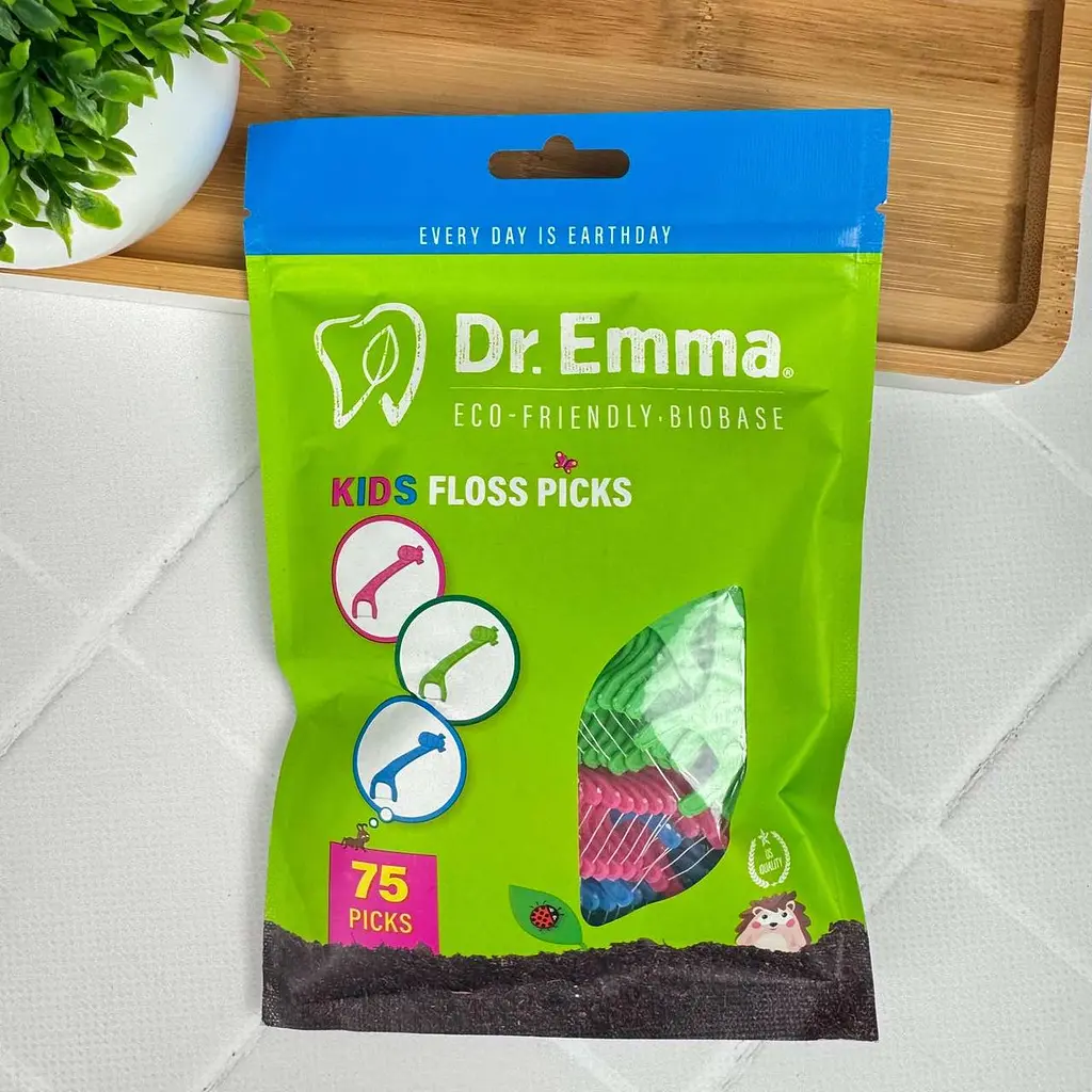 Дитяча зубна нитка на тримачі Dr.Emma Kids flosser, 75 шт
