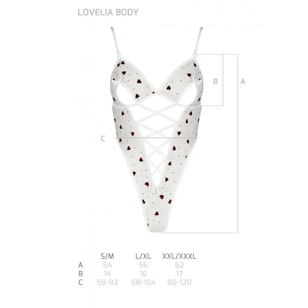 Еротичний боді з малюнком Passion LOVELIA BODY L/XL, white - фото 7