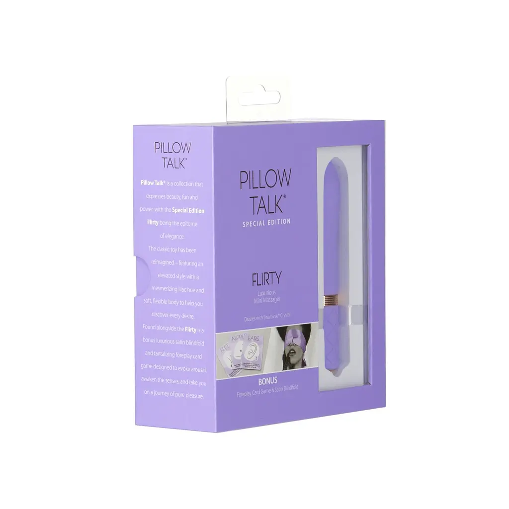 Розкішний вібратор Pillow Talk Flirty Purple Special Edition, Сваровскі, пов’язка на очі+гра - фото 10