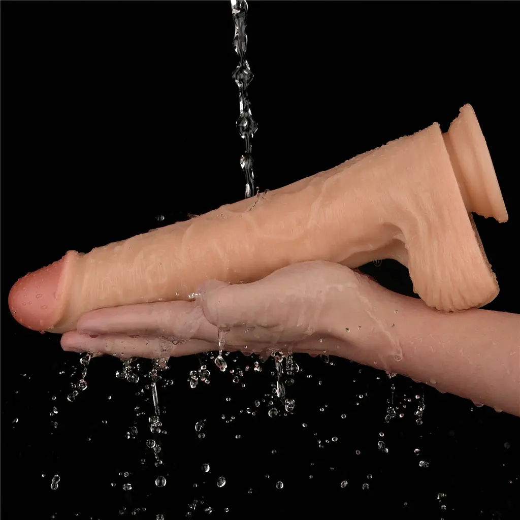 Реалістичний вібратор Vibrating Power Basics Cock 11" тілесний - фото 10