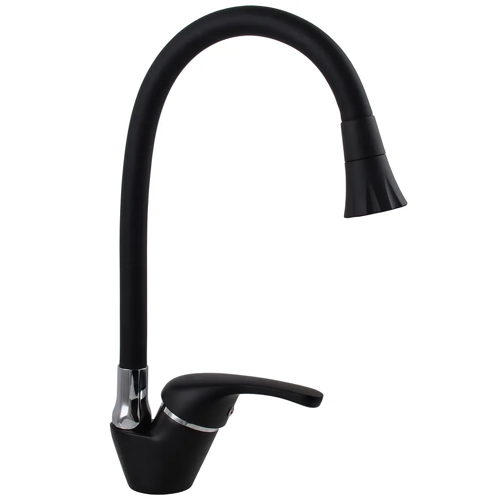 Змішувач для кухні Globus Lux Solly GLSO-0203SA-10-B01 чорний матовий з боковою ручкою для надійного використання - фото 3
