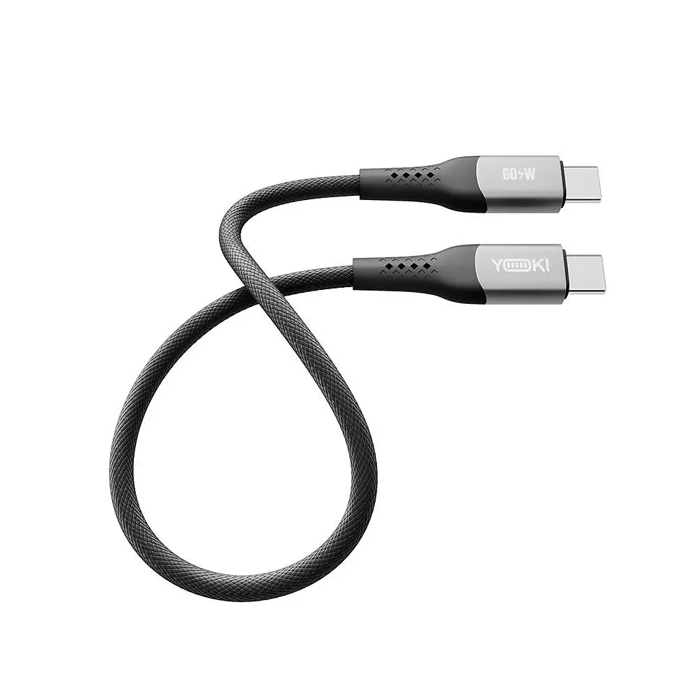 Кабель для заряджання та обміну даними USB Yoki YK-SO15 SOLID Series Type-C to Type-C 60W 3A/20V 0.25 м Чорный - фото 5