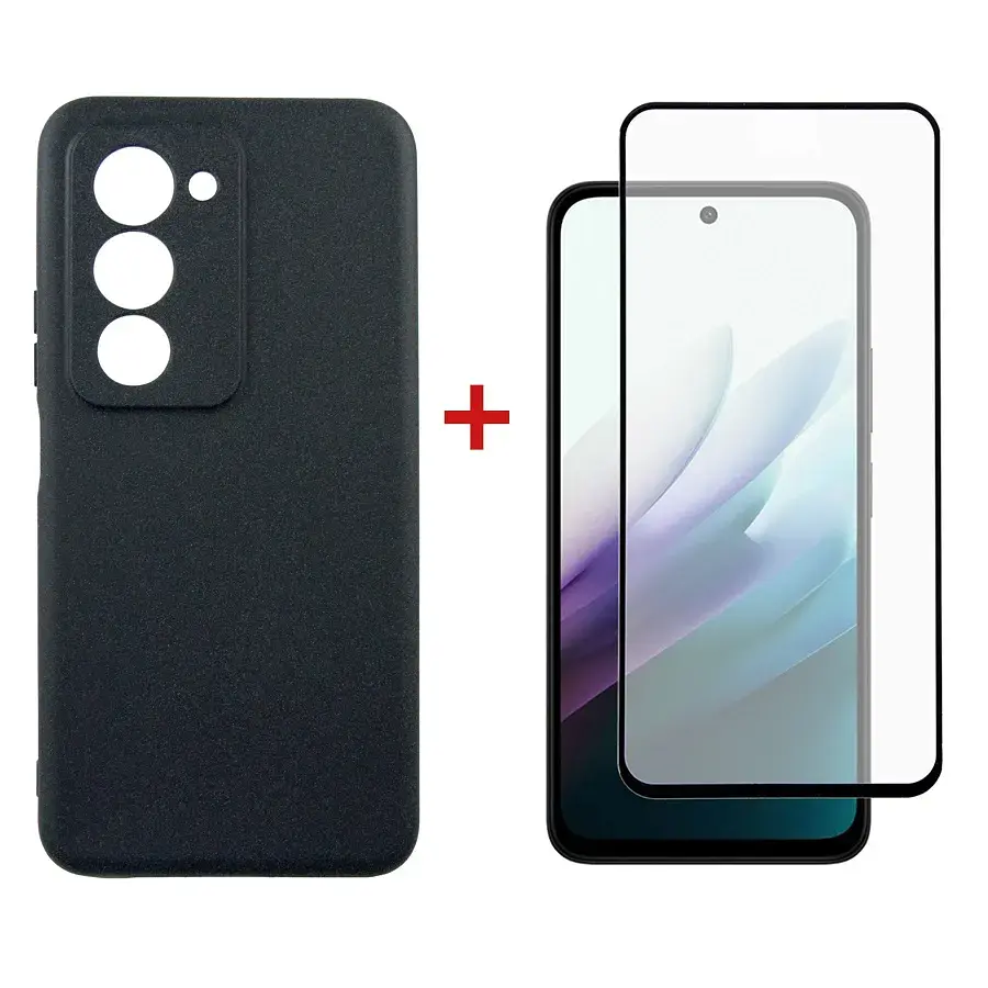 Чохол до мобільного телефона Dengos Carbon Kit for Xiaomi Redmi 15 4G case + glass Black (DG-KM-163)