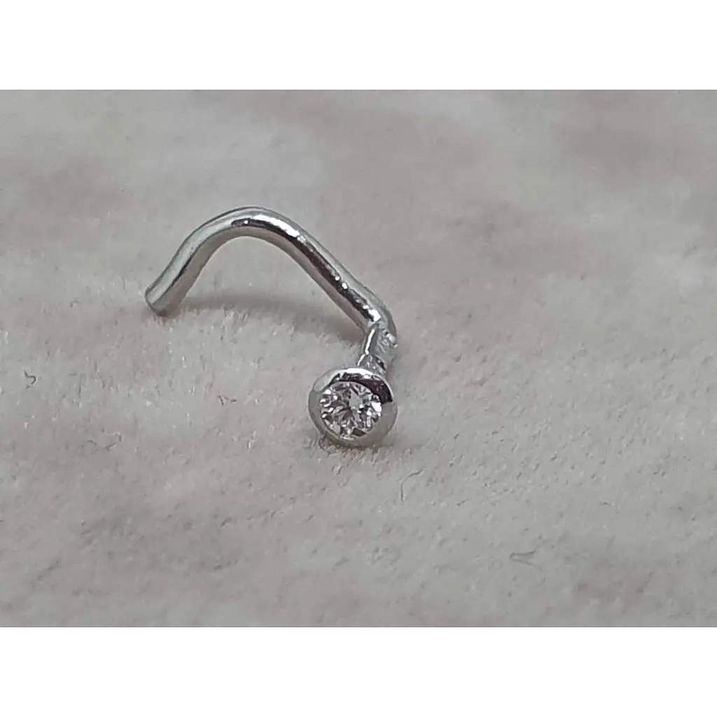 Золотая серьга-пирсинг Астор в нос с бриллиантом. 1122524Р_Б - фото 3