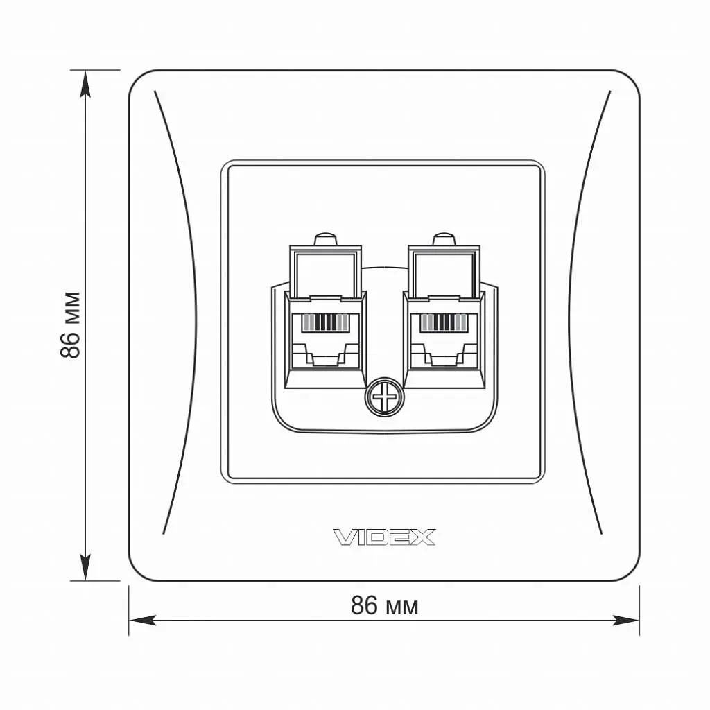 Телефонна розетка Videx BINERA CAT3 + CAT3 подвійна - фото 6