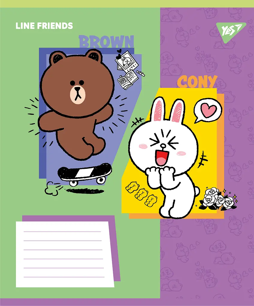 Набір зошитів шкільних YES А5/12 клітинка Line Friends Funny 25 шт (767638) - фото 6