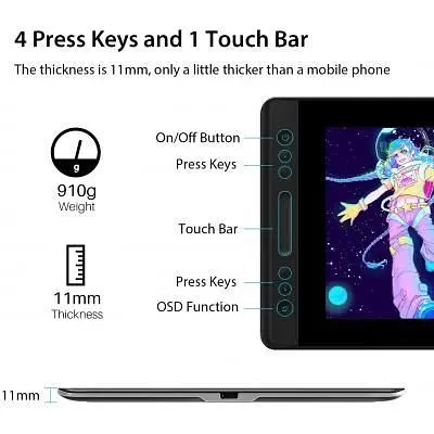 Графічний монітор Huion Kamvas 13 Cosmo Black (GS1331) [65900] - фото 6