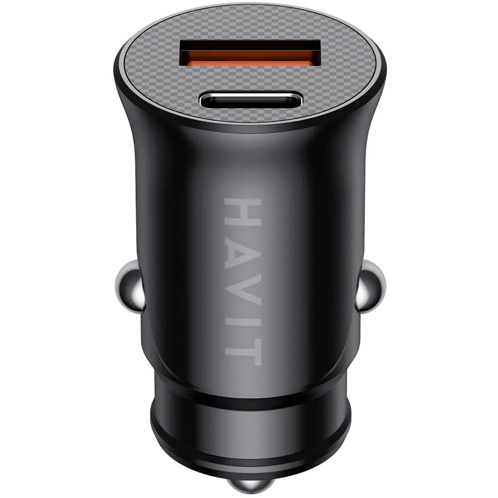 Автомобильное зарядное устройство для HAV-CC2022 20W USB+USB-C black (HV-CC2022) - фото 2