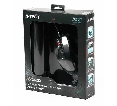 Комп'ютерна миша A4Tech X-7120 USB Black X-710BK + килимок X7-200MP teh0020413 - фото 2
