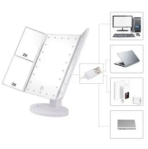 Дзеркало потрійне для макіяжу Superstar Magnifying Mirror із LED-підсвічуванням прямокутне зі збільшенням - фото 8