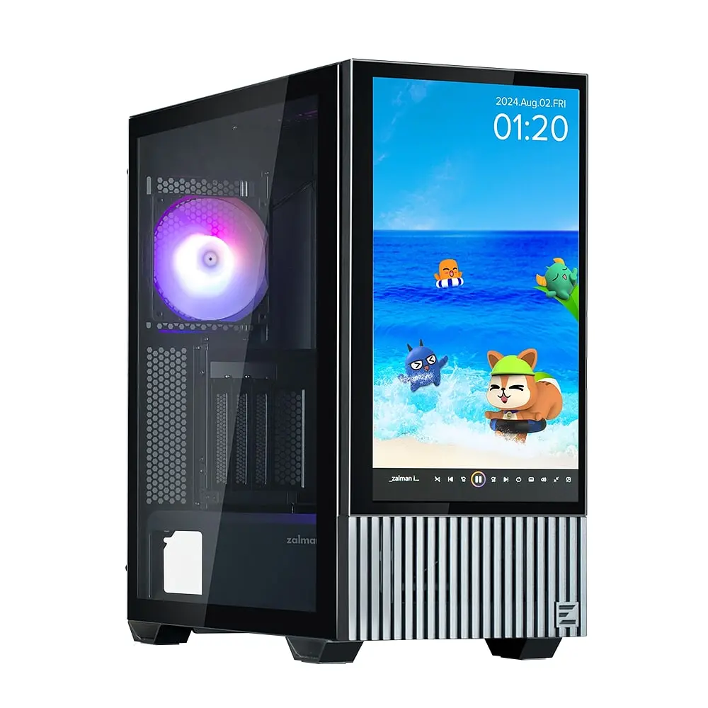 Корпус Zalman Z10 DS без БЖ 2xUSB3.0 1хUSB Type-C 2х120мм 1x120мм ARGB TG Side Panel ATX Monitor чорний - фото 5