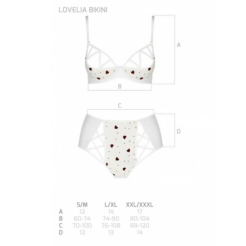 Эротический комплект с рисунком Passion LOVELIA BIKINI white L/XL - фото 5