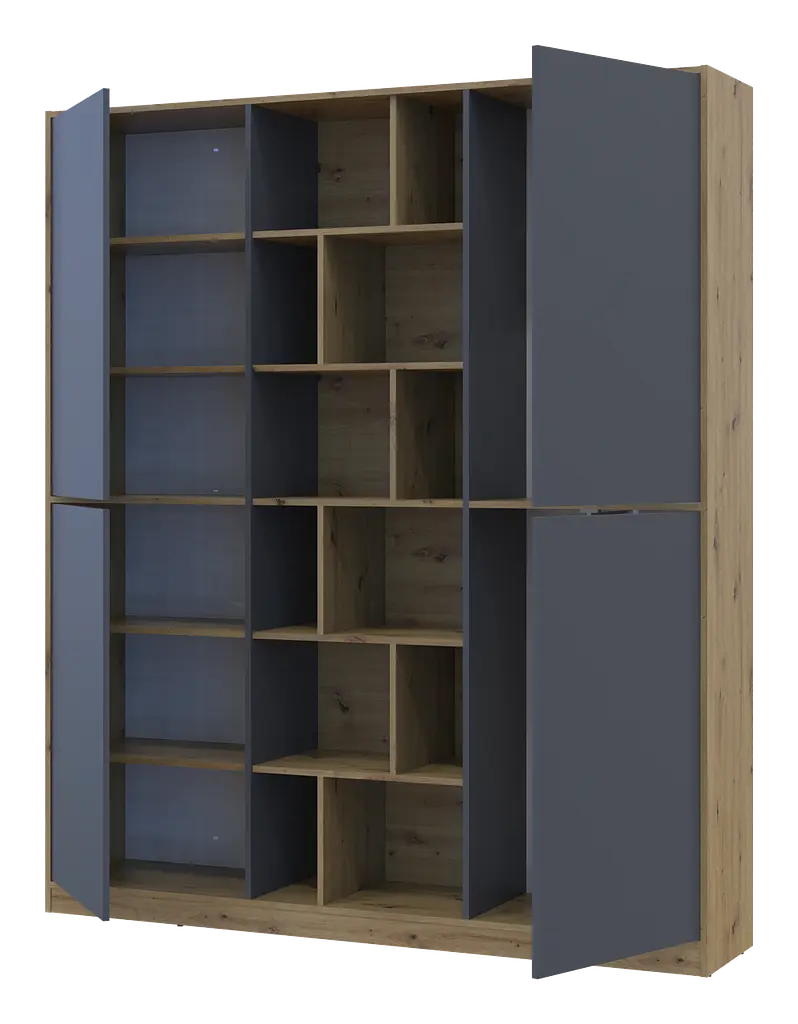 Шафа для одягу Doros Морган Дуб Артизан/Графіт ДСП 180х38.5х210 (42001256) - фото 4