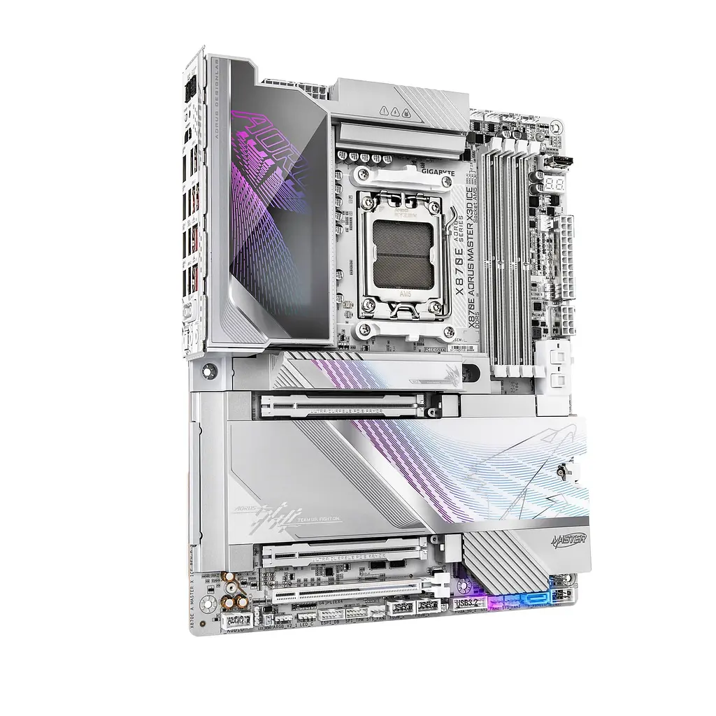Gigabyte Материнська плата X870E A MASTER X3D ICE sAM5 X870 4xDDR5 M.2 Wi-Fi BT HDMI DP ATX - фото 2