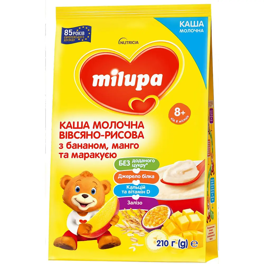Каша молочная овсяно-рисовая Milupa с бананом манго и маракуей для детей от 8 месяцев 210 г - фото 2