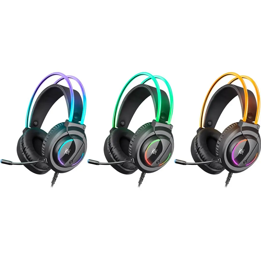 Игровая гарнитура Defender Flame RGB кабель 2 м черная (64555) - фото 4