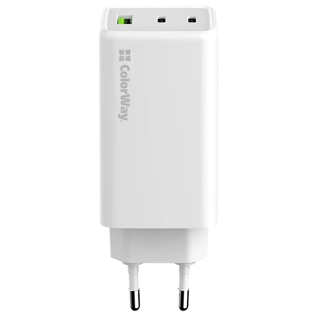 Зарядний пристрій ColorWay C101B GaN Mini 100 Вт PD PPS 2xUSB-C + USB-A білий (CW-CHS061PD-WT) - фото 4