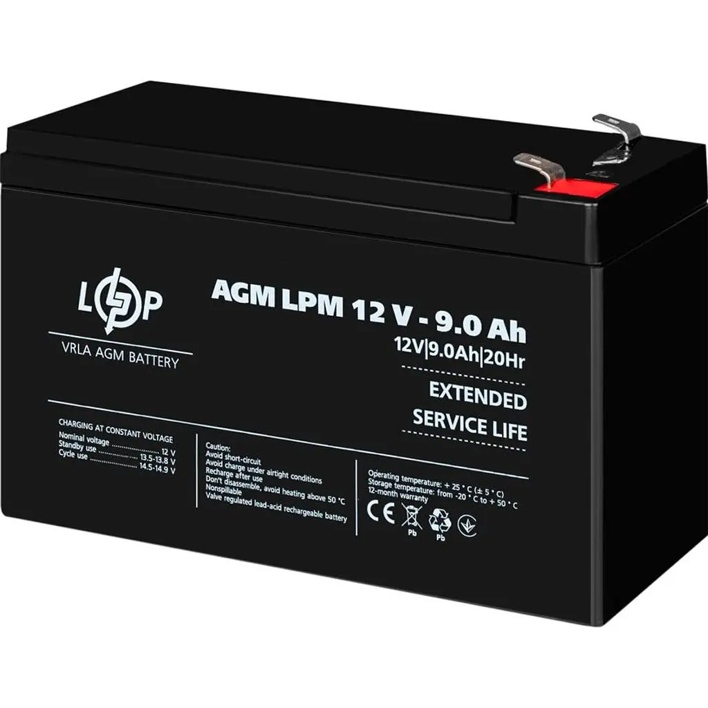 Акумулятор LogicPower AGM 12V/9Ah/108Wh [3866] [109164] - фото 3