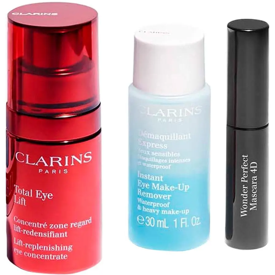 Подарочный набор Clarins Gift Set Vp Loyalty Total Eye Lift: крем-лифтинг для глаз, 15 мл + средство для снятия макияжа с глаз, 30 мл + тушь для ресниц, 3 мл - фото 2