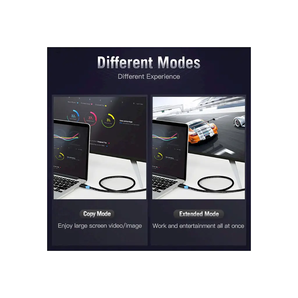 Кабель мультимедійний HDMI M to HDMI M 2.0m V2.0 4K30Hz Vention (AACBH) - фото 2
