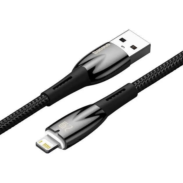 Кабель Baseus Glimmer Series Fast Charging USB-A to Lightning 2m Black (CADH000301) - фото 4