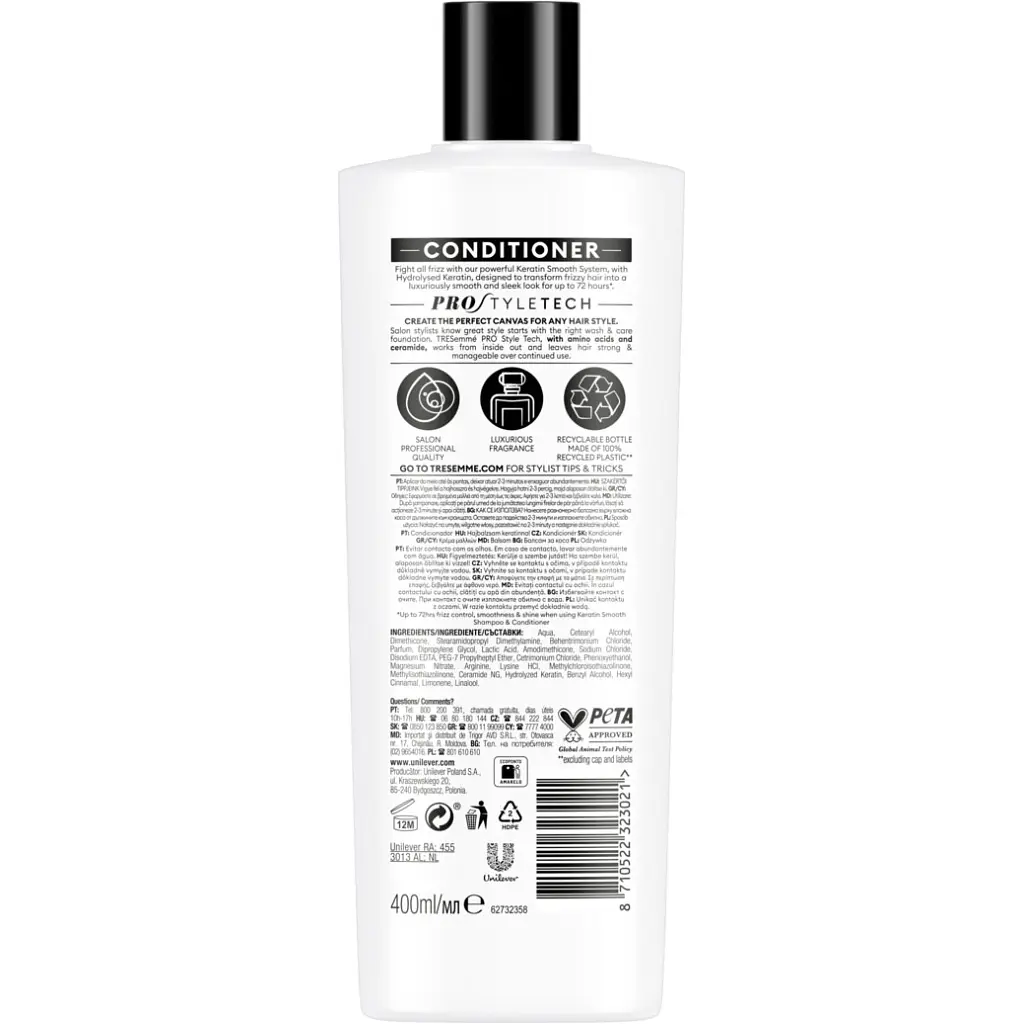 Кондиціонер для волосся Tresemme Keratin Smooth Розгладжувальний 400 мл (8710522323021) - фото 2
