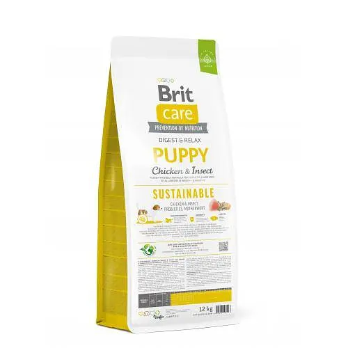 Сухий корм Brit Care Dog Sustainable Puppy для цуценят, з куркою та комахами, 12 кг - фото 3