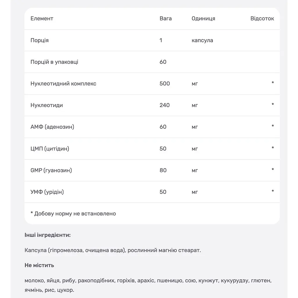Комплекс нуклеотидів РНК/ДНК Bluebonnet Nutrition 60 вегетаріанських капсул - фото 4