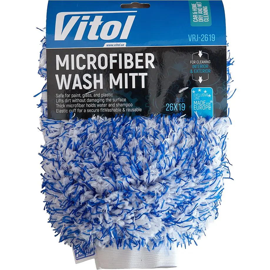 Рукавиця з мікрофібри для миття авто Vitol 26 x 19 см (VRJ-2619) - фото 2