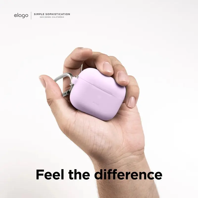 Чохол Elago Silicone Hang Case Lavender for AirPods Pro 2nd Gen лавандовий (EAPP2CSC-ORHA-LV) - фото 4