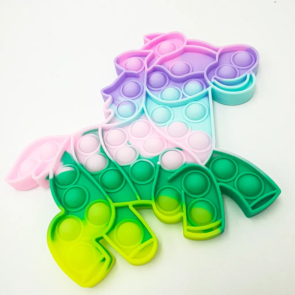 Сенсорна іграшка антистрес силіконова нескінченна пухирка поп іт UKC Pop It Fidget кінь різнокольоровий - фото 9