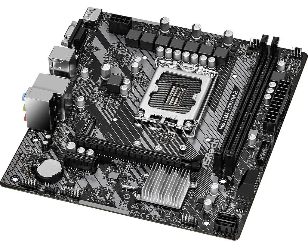 Материнська плата AsRock H610M-HDV/M.2 R2.0 (H610M-HDV/M.2 R2.0) (Socket 1700, Intel H610, Micro-ATX) - фото 3